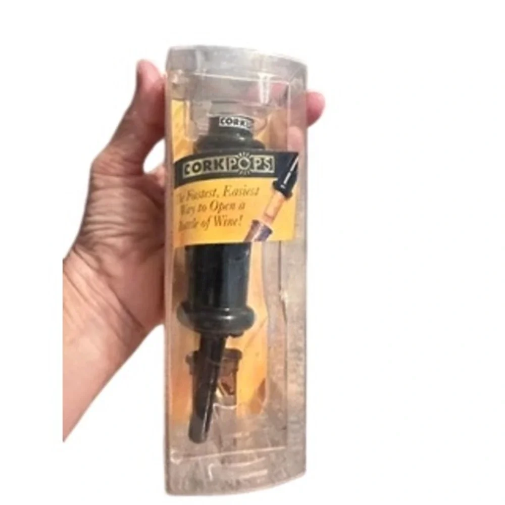 Cork Pops Black Air Pressure Wine Bottle Opener Original New Unopened